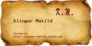 Klinger Matild névjegykártya